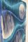 Pittura scultura tessile con effetto onda e rilievo con pieghe monocromatiche blu, Immagine 6