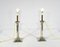 Electrified Torches in Silver Metal, Set of 2 1