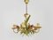 5-Light Chandelier in Painted Metal with Flowers and Foliage, 1980s 4