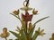 5-Light Chandelier in Painted Metal with Flowers and Foliage, 1980s 5