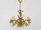 5-Light Chandelier in Painted Metal with Flowers and Foliage, 1980s 3