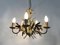 5-Light Chandelier in Painted Metal with Flowers and Foliage, 1980s 2