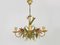 5-Light Chandelier in Painted Metal with Flowers and Foliage, 1980s 1
