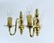 Vintage Gilt Brass Sconces with Faux Candles from Massive Lighting, Belgium, 1980s, Set of 2 1