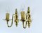 Vintage Gilt Brass Sconces with Faux Candles from Massive Lighting, Belgium, 1980s, Set of 2, Image 1