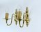 Vintage Gilt Brass Sconces with Faux Candles from Massive Lighting, Belgium, 1980s, Set of 2, Image 4