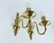 Vintage Gilt Brass Sconces with Faux Candles from Massive Lighting, Belgium, 1980s, Set of 2 6