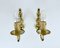 Vintage Gilt Brass Sconces with Faux Candles from Massive Lighting, Belgium, 1980s, Set of 2 2