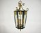 Vintage Bronze, Metal & Glass Pendant Lantern, France, 1970s, Image 1