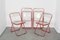 Plia Orange Chairs by Giancarlo Piretti for Castelli / Anonima Castelli, 1970s, Set of 4 1