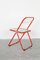 Plia Orange Chairs by Giancarlo Piretti for Castelli / Anonima Castelli, 1970s, Set of 4, Image 6