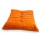 Vintage Togo 1-Seater Sofa from Ligne Roset with Footstool in Orange Fabric, Set of 2 15