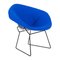 Silla 421 Diamond en azul y blanco de Harry Bertoia para Knoll International, años 60, Imagen 4