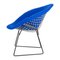 Silla 421 Diamond en azul y blanco de Harry Bertoia para Knoll International, años 60, Imagen 2