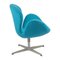 Silla Swan Turquois modelo 3320 de Arne Jacobsen para Fritz Hansen, años 70, Imagen 6