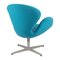 Turquois Model 3320 Swan Chair by Arne Jacobsen for Fritz Hansen, 1970s 5