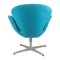 Türkisfarbener Modell 3320 Swan Chair von Arne Jacobsen für Fritz Hansen, 1970er 4