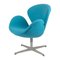 Türkisfarbener Modell 3320 Swan Chair von Arne Jacobsen für Fritz Hansen, 1970er 1