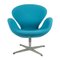 Silla Swan Turquois modelo 3320 de Arne Jacobsen para Fritz Hansen, años 70, Imagen 8