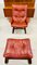 Vintage Danish Lounge Chair & Footstool in Cocnag Leather from Komfort, 1970s, Set of 2, Image 9