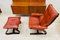 Vintage Danish Lounge Chair & Footstool in Cocnag Leather from Komfort, 1970s, Set of 2, Image 2