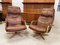 Mid-Century Scandinavian Oak & Leather Swivel Chairs from Gote Møbler, 1970s, Set of 2 14