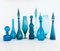 Vintage Blue Glass Vases and Decanters, 1960s, Set of 9 1