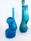 Vasi e decanter vintage in vetro blu, anni '60, set di 9, Immagine 5