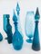 Vintage Blue Glass Vases and Decanters, 1960s, Set of 9 2