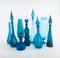 Vintage Blue Glass Vases and Decanters, 1960s, Set of 9 13