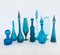 Vasi e decanter vintage in vetro blu, anni '60, set di 9, Immagine 10