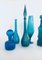 Vintage Blue Glass Vases and Decanters, 1960s, Set of 9 9