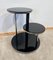Art Deco Round Side Table in Black Lacquer, Chrome & Metal Trims, France, 1930s, Image 15