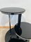 Art Deco Round Side Table in Black Lacquer, Chrome & Metal Trims, France, 1930s 2