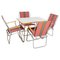 French Folding Camping Chairs and Table, 1950s, Set of 5, Image 1