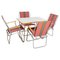 Mesa y sillas de camping plegables francesas, años 50. Juego de 5, Imagen 1