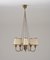 Swedish Modern Chandelier in Brass and Wood, 1940s 2