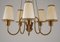 Swedish Modern Chandelier in Brass and Wood, 1940s 4