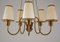 Swedish Modern Chandelier in Brass and Wood, 1940s, Image 4