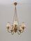 Swedish Modern Chandelier in Brass and Wood, 1940s 3