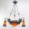 Art Deco Wrought Iron Lamp from Muller Frères, 1930s, Image 3