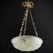 Art Deco Ceiling Lamp in Bronze & Glass from Muller Frères, 1930s 2