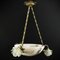 Art Deco Hanging Lamp in Bronze & Alabaster, 1920s 6