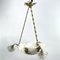 Art Deco Hanging Lamp in Bronze & Alabaster, 1920s 5