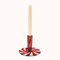 Murano Glass Red and Blue Swirl Ribbon Design Candlestick, 1970s 1