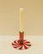 Murano Glass Red and Blue Swirl Ribbon Design Candlestick, 1970s, Image 3
