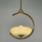 Art Deco Brass & Opaline Glass Pendant, Sweden, 1940s 5