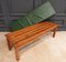 Pine Slatted Bench with Green Skai Seat, 1970s, Image 5