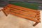 Pine Slatted Bench with Green Skai Seat, 1970s 2