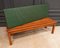 Pine Slatted Bench with Green Skai Seat, 1970s 7